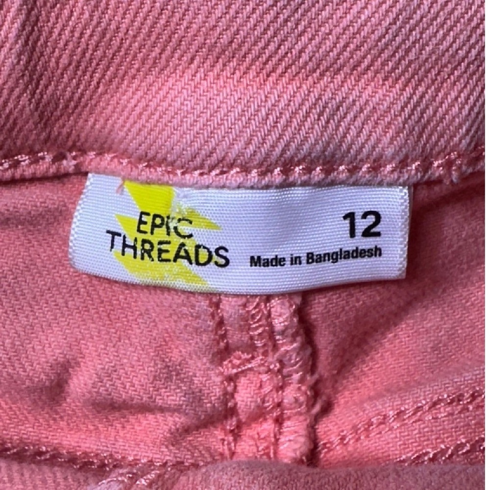 Epic Threads Denim Shorts Girls Size 12 Pink Excellent Adjustable Waist Summer - Picture 4 of 4